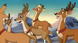 Blitzen and teenage Rudolph.