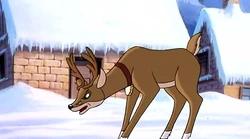Blitzen getting upset that Rudolph is being laughed at.
