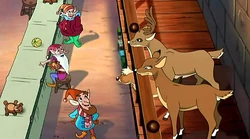 Mitzi, Blitzen and Rudolph watching the elves make toys