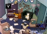 The episode starts with Angelica having made a mess of Drew's office...