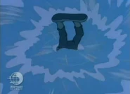 Tommy's toy soldier goes down the drain