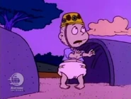 "He's real mean to us. He bosses us around and makes us push him on the swing, and takes our cookies, and makes us dig moats for him!"