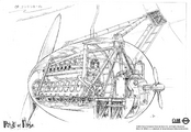 Concept art of an airship turbine engine.