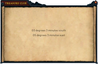 Koordinaatteja sisältävä vihjekäärö.