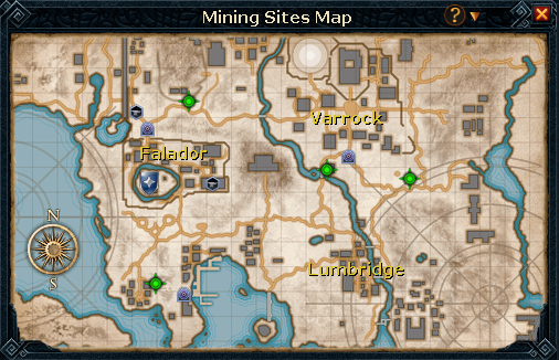 Mining sites map interface