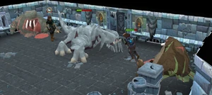 Spelers die tegen een  vechten.