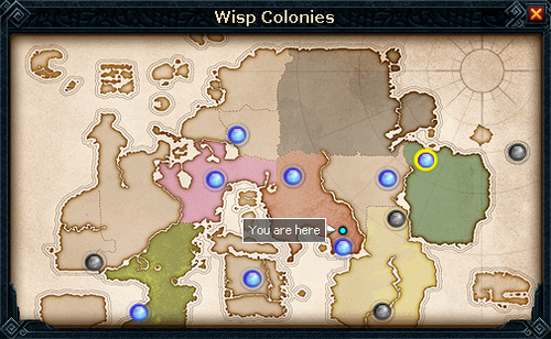 Wisp Colonies map