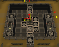 A method to prime one bar in four moves. (Order of, yellow one, yellow two, red one, red two).