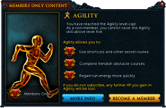 Interface about the benefits of members after getting level 5 Agility.