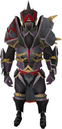 A male player wearing Behemoth armour