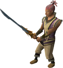 Auspicious katana equipped