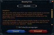 The bounty fee interface.