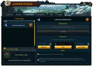 Adventures (Challenges) interface.png (312 KB) The Challenges tab