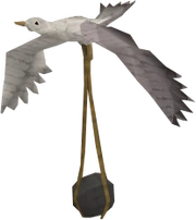 The baron in flight, dropping cannonballs on barrelchests.