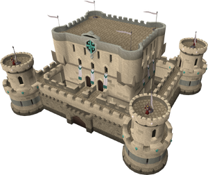 The heavily fortified citadel of a treasonous Knight of Falador.