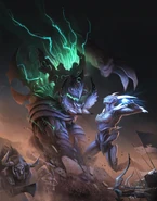 Initial concept art from RuneFest 2015 showing followers of Tuska and Seren