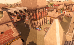 Al Kharid on the lowest (left) and highest (right) brightness settings