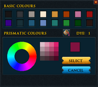 Prismatic dye interface