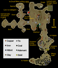 Dwarven Mine rocks map