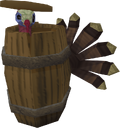 A turkey in a barrel.