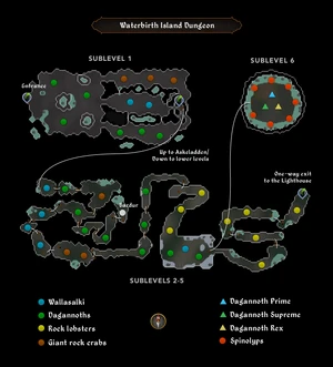 Waterbirth Island Dungeon map