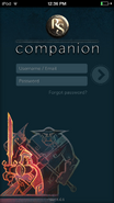 RuneScape Companion login screen