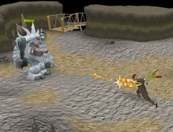 A player fights the Ice Troll King.