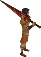 A player wielding the Parasol 2H sword