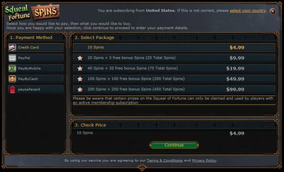 Purchasing Squeal Spins