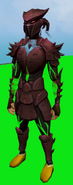 A player with the blood-dyed set equipped