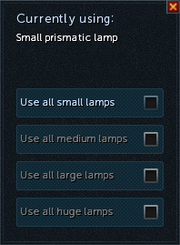 Prismatic lamp selection