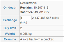 GE price shown on an item page