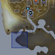 The spot to dig for the ring during the quest.