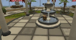 A bug abuser inside the  fountain.