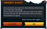 The interface that appears when attempting to drop a banky crablet.