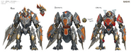 Concept art of the Armadylian golems.