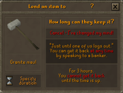 The old Lending interface - Granite maul