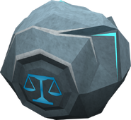 A floating ball glowing with law energy