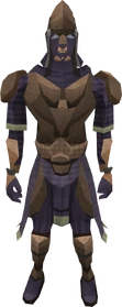 Tyrannoleather armour (male) equipped
