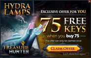 Treasure Hunter buy 75 get 75 promo (Hydra Lamps)