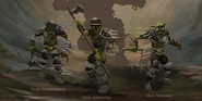 Concept art for the upgraded Sergeant Steelwill, alongside his fellow sergeants.