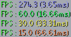 NXT VSync.png (7 KB) The frame rate as seen on the developer console on the "off", "on"/"adaptive", "half" and "quarter" VSync settings, respectively, on a monitor with a refresh rate of 60Hz
