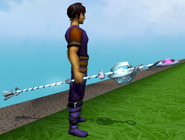 A player wielding the Purified Staff.