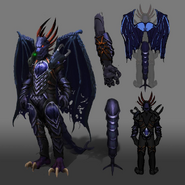 Concept art of the Attuned King Black Dragon outfit