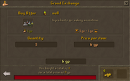 On 2 November 2010, the offers for buying Ingredients in the GE were automatically cancelled, and the item's name was changed to 'null'.