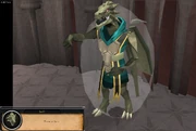 A dragonkin contemplating return to Gielinor during the epilogue.
