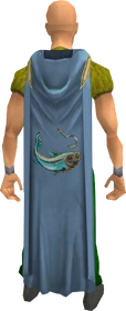 Hooded fishing cape equipped
