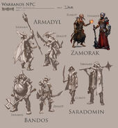 Concept art of several bandits.