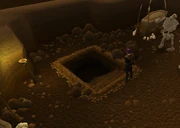 Entering the caverns.