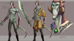 Concept art of Guthix with the unshattered Sword.